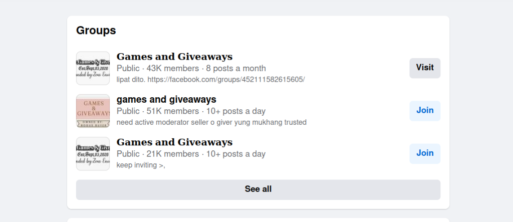 Facebook giveaways groups to join